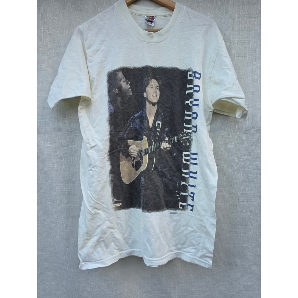 Vintage 1997 Bryan White Tour T-Shirt Fruit of the Loom Heavy Cotton Cream M